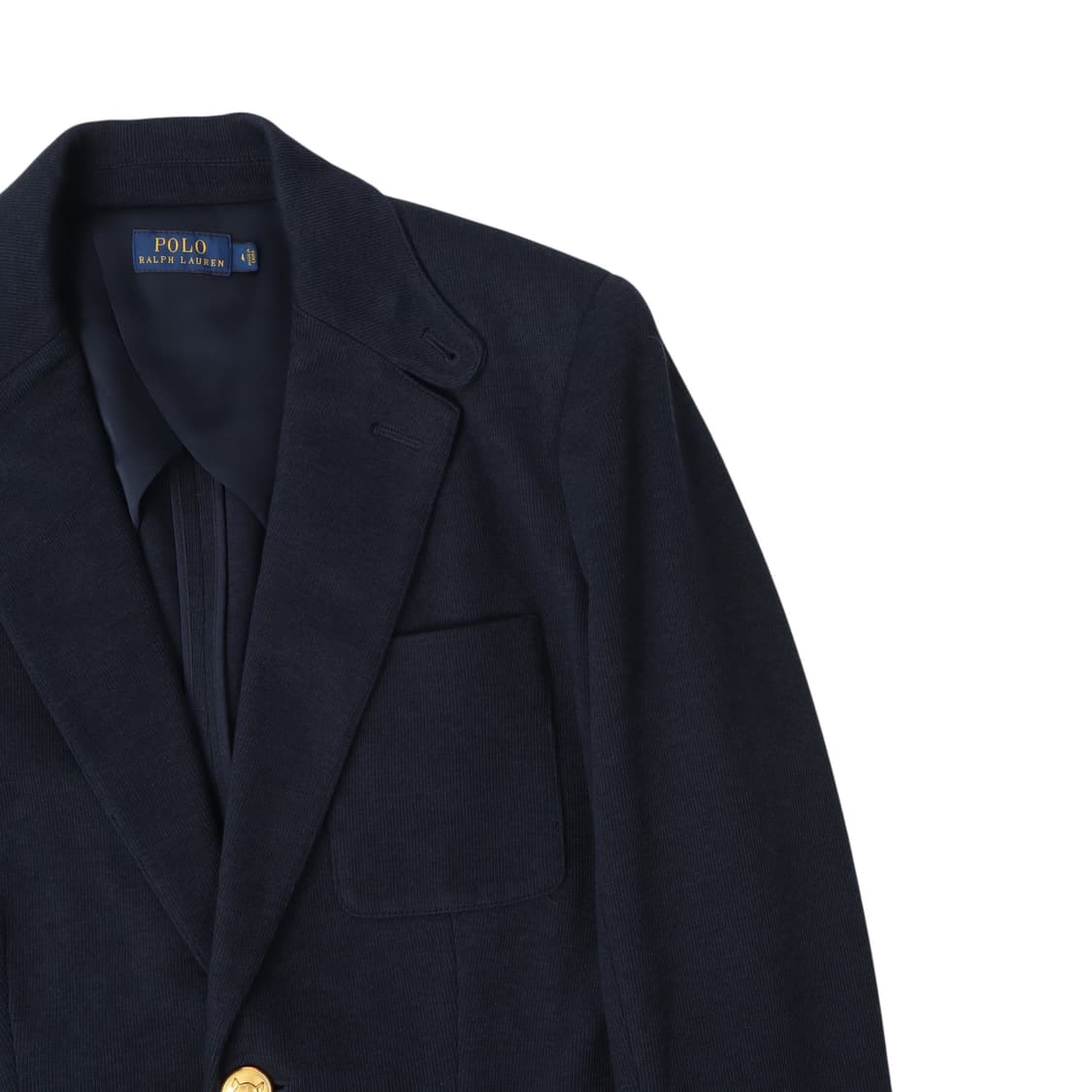 폴로 랄프로렌 우먼스 네이비 금장 코튼 비스코스 블레이저 자켓 상품이미지3