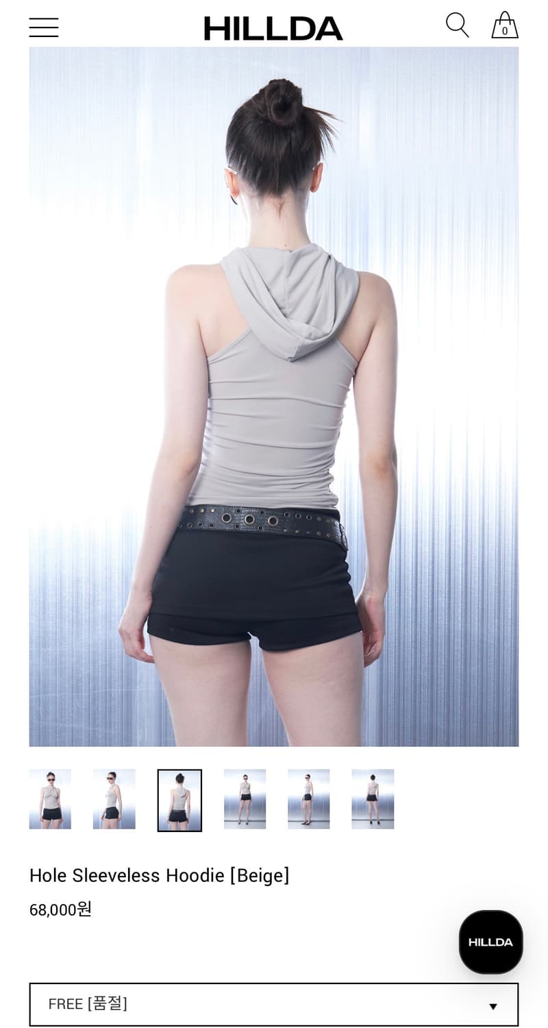 HILLDA Hole Sleeveless Hoodie [Beige] 상품이미지2