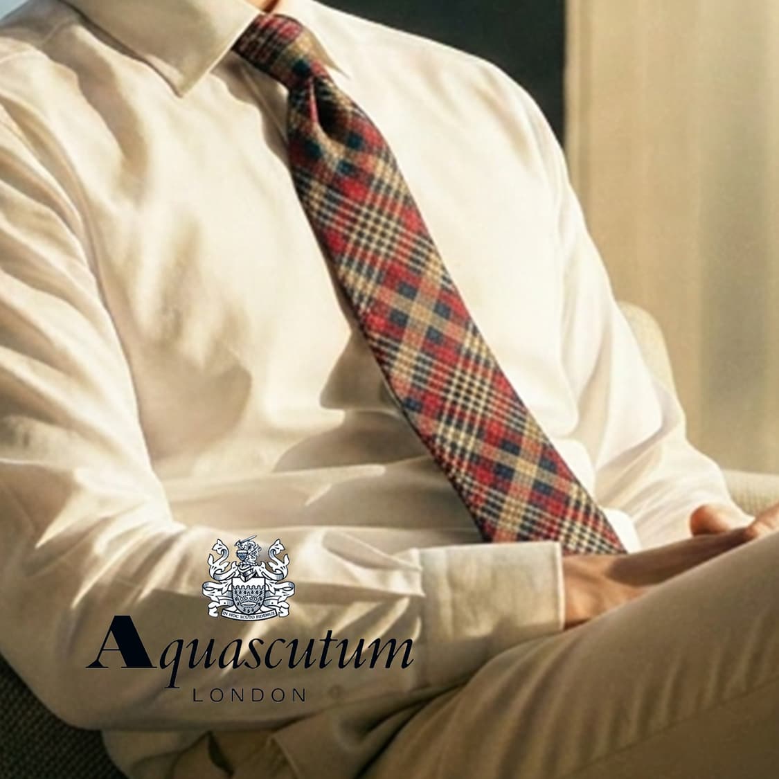 아쿠아스큐텀 실크 와인 체크 패턴 넥타이 9.5cm A+등급 E942
 상품이미지1