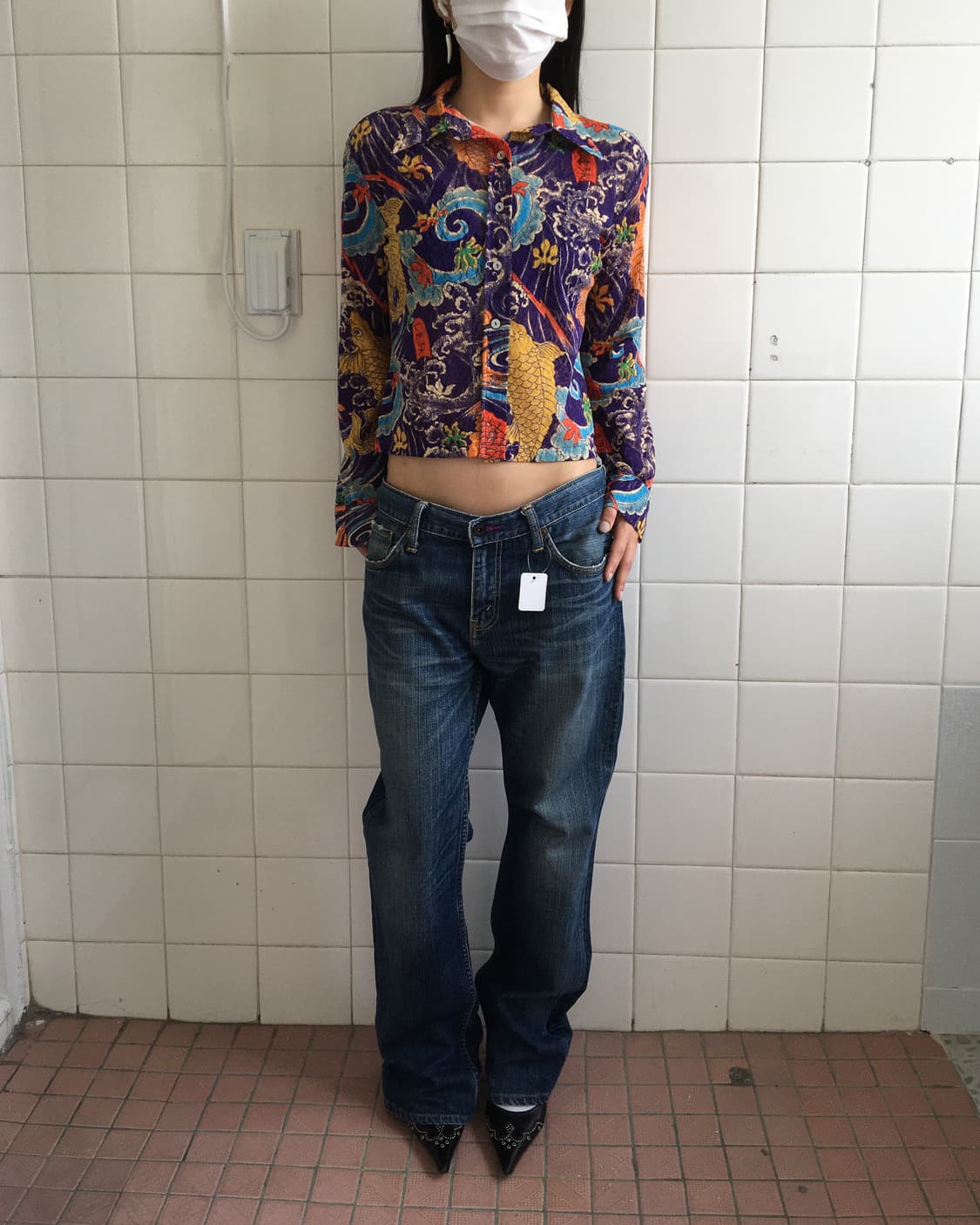 Oriental printing mesh shirt 상품이미지1