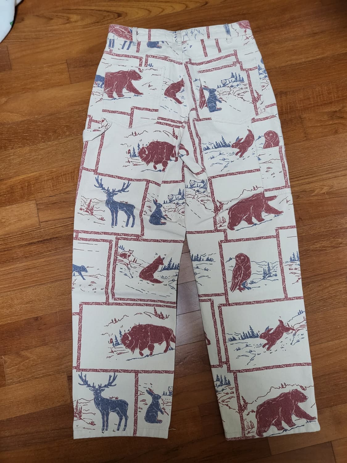 자라 zara 코믹 프린트 프린팅 카펜터 와이드 팬츠 EU40 상품이미지6