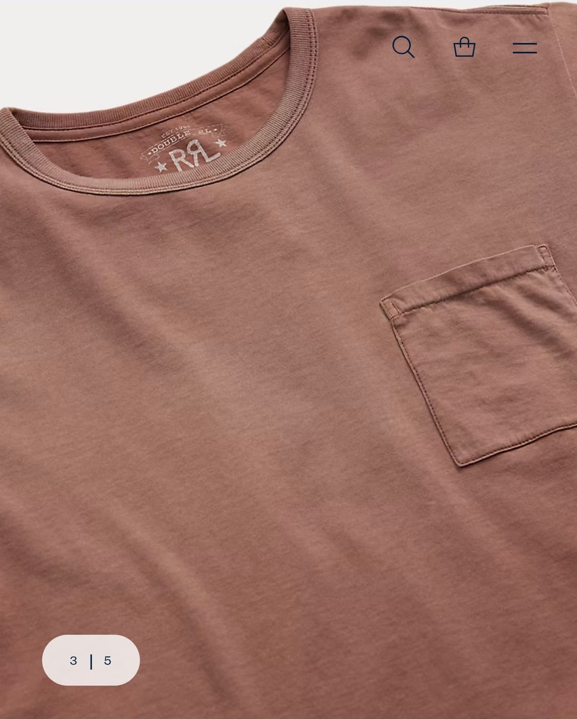 RRL 가먼트 다이 포켓 티셔츠 초콜릿 M 상품이미지3