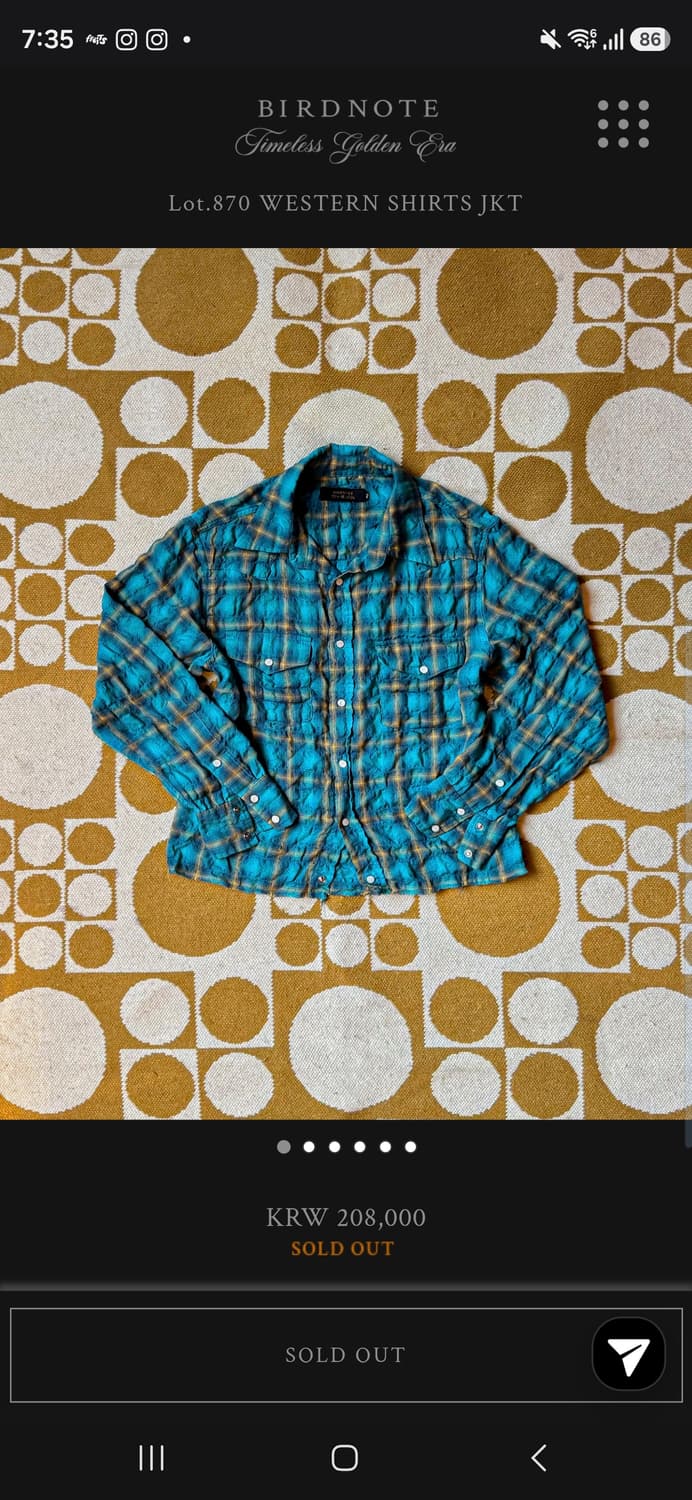 [구매] 버드노트 웨스턴 셔츠 Lot.870 WESTERN SHIRTS 상품이미지1