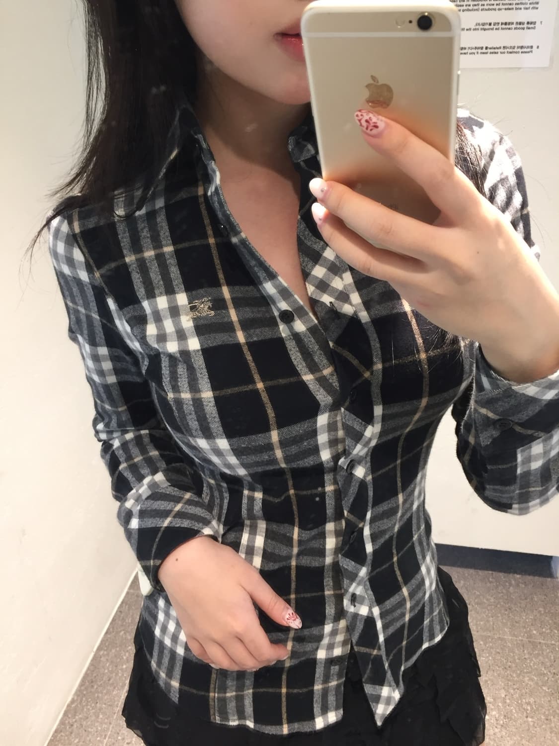 버버리 빈티지 블랙 체크셔츠  상품이미지2