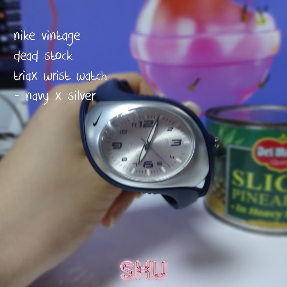 나이키 NIKE 트라이엑스 우먼스 여성용 우레탄 손목시계 네이비 x 실버 상품이미지3