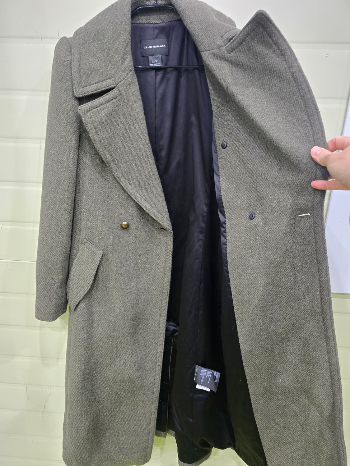 클럽모나코 헤링본 더블 롱코트 상품이미지4