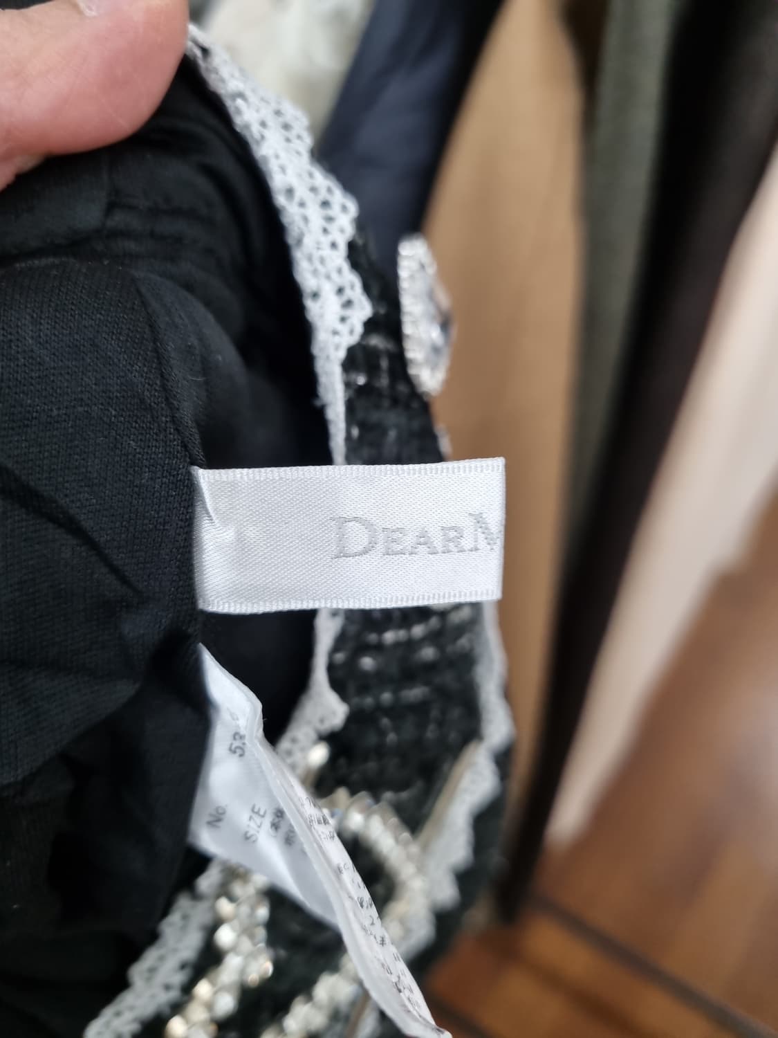 디어마이러브 블랙 하트 큐빅 포인트 트위드 스커트 상품이미지5