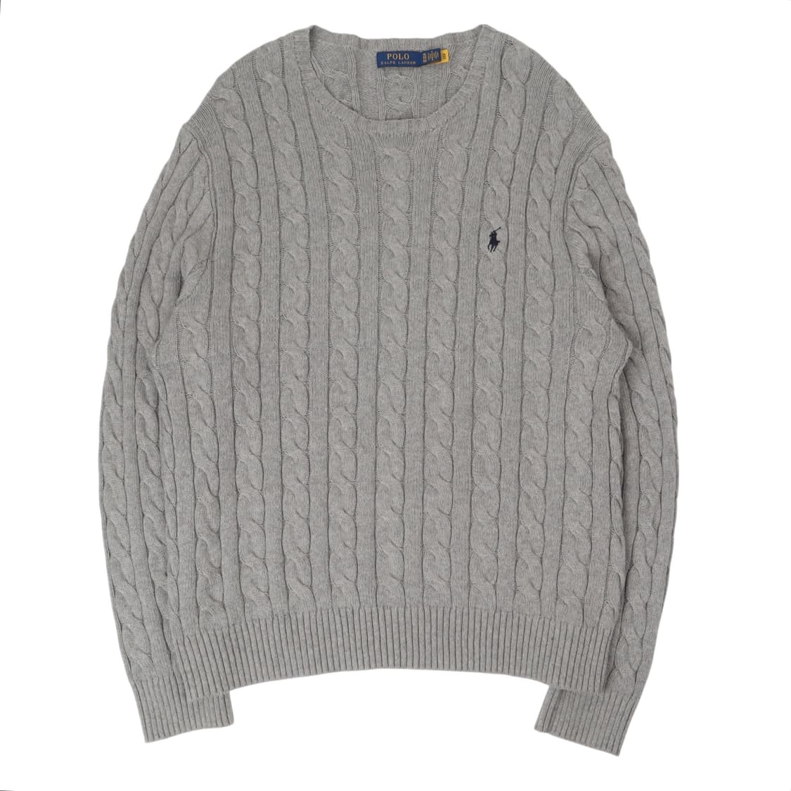 폴로 랄프로렌 QR 그레이 케이블 니트 스웨터 상품이미지1