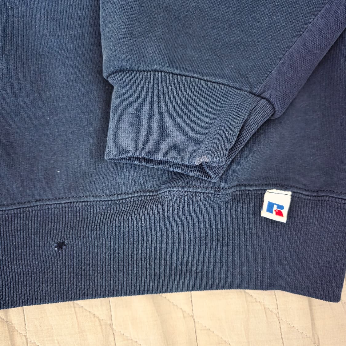 [XL] 90s 빈티지 러셀 네이비 더티 페이드 트래쉬드 맨투맨 스웻 상품이미지3