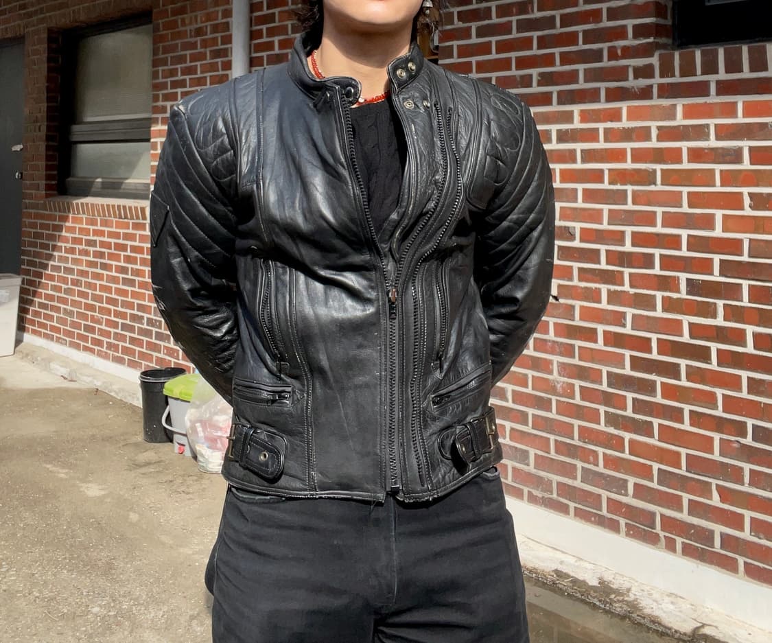 빈티지 리얼레더 유로450 멀티지퍼 라이더자켓 상품이미지1