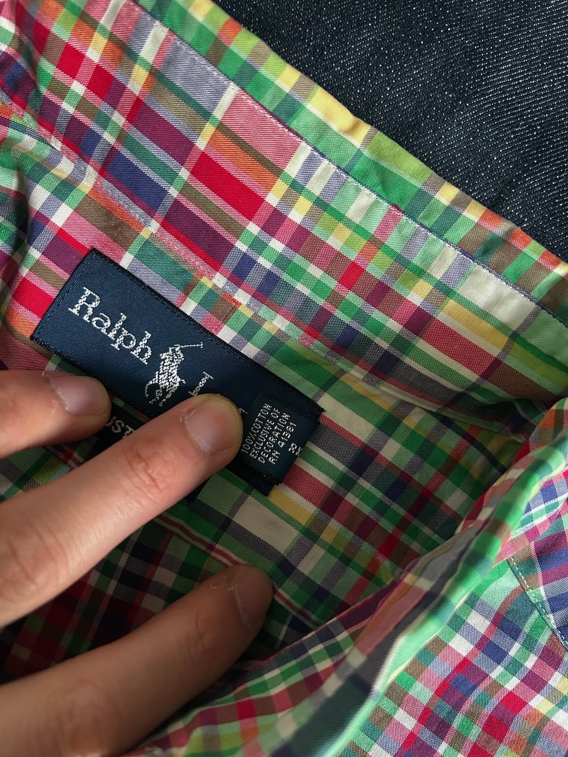 폴로랄프로렌 커스텀핏 마드라스 체크 셔츠 Made in India 상품이미지4