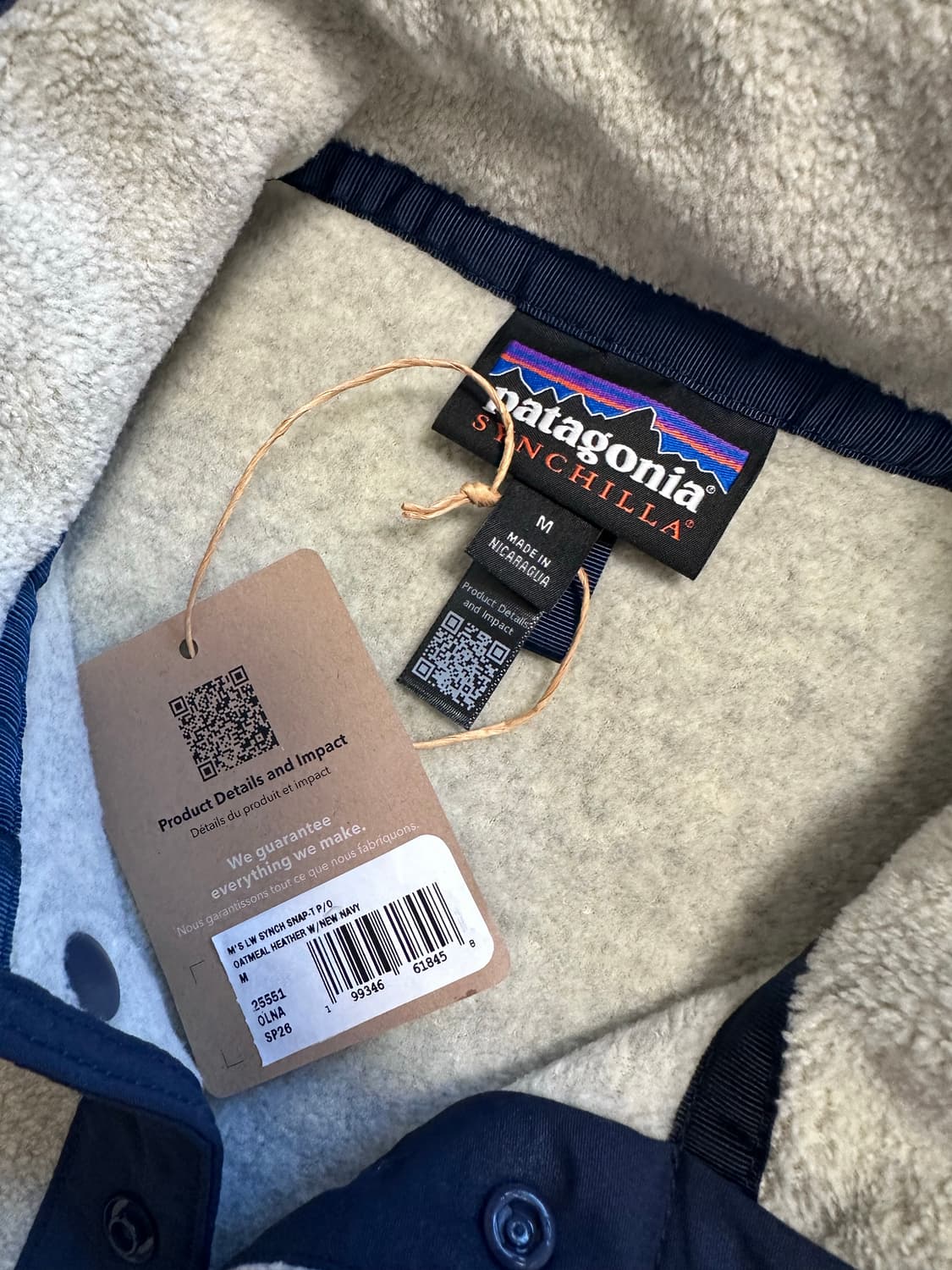 파타고니아 신칠라 플리스 풀오버 오트밀 헤더 25551 M 사이즈 상품이미지2
