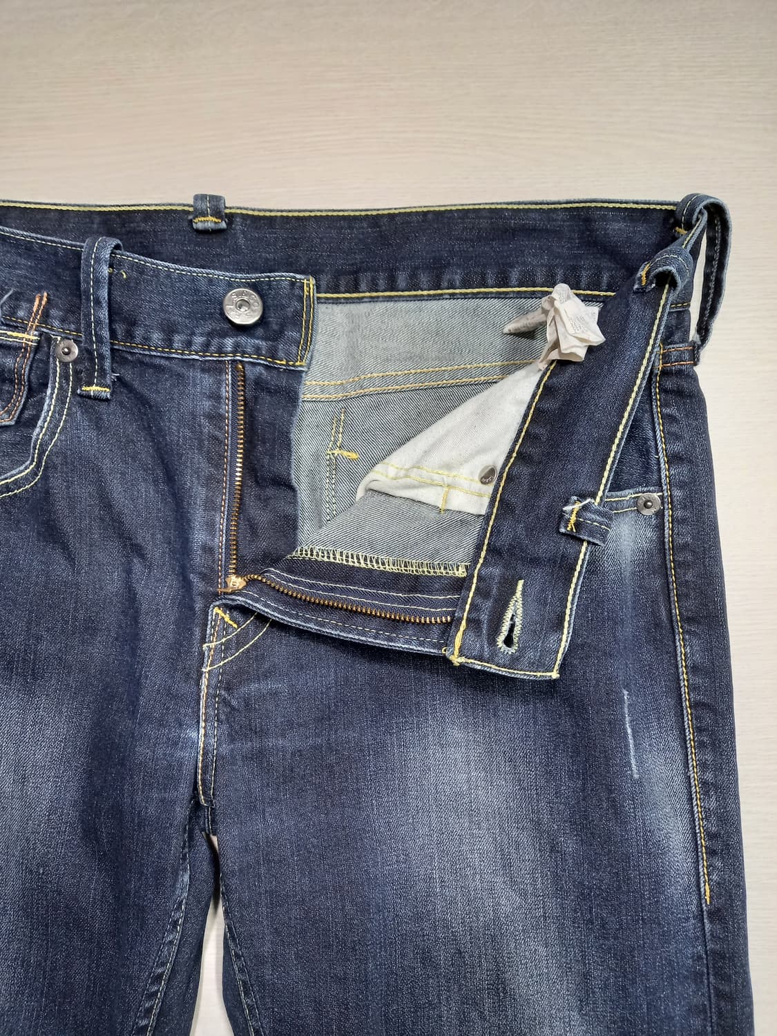 36 리바이스522 데미지워싱 스판 일자진 진청 36-436 상품이미지7