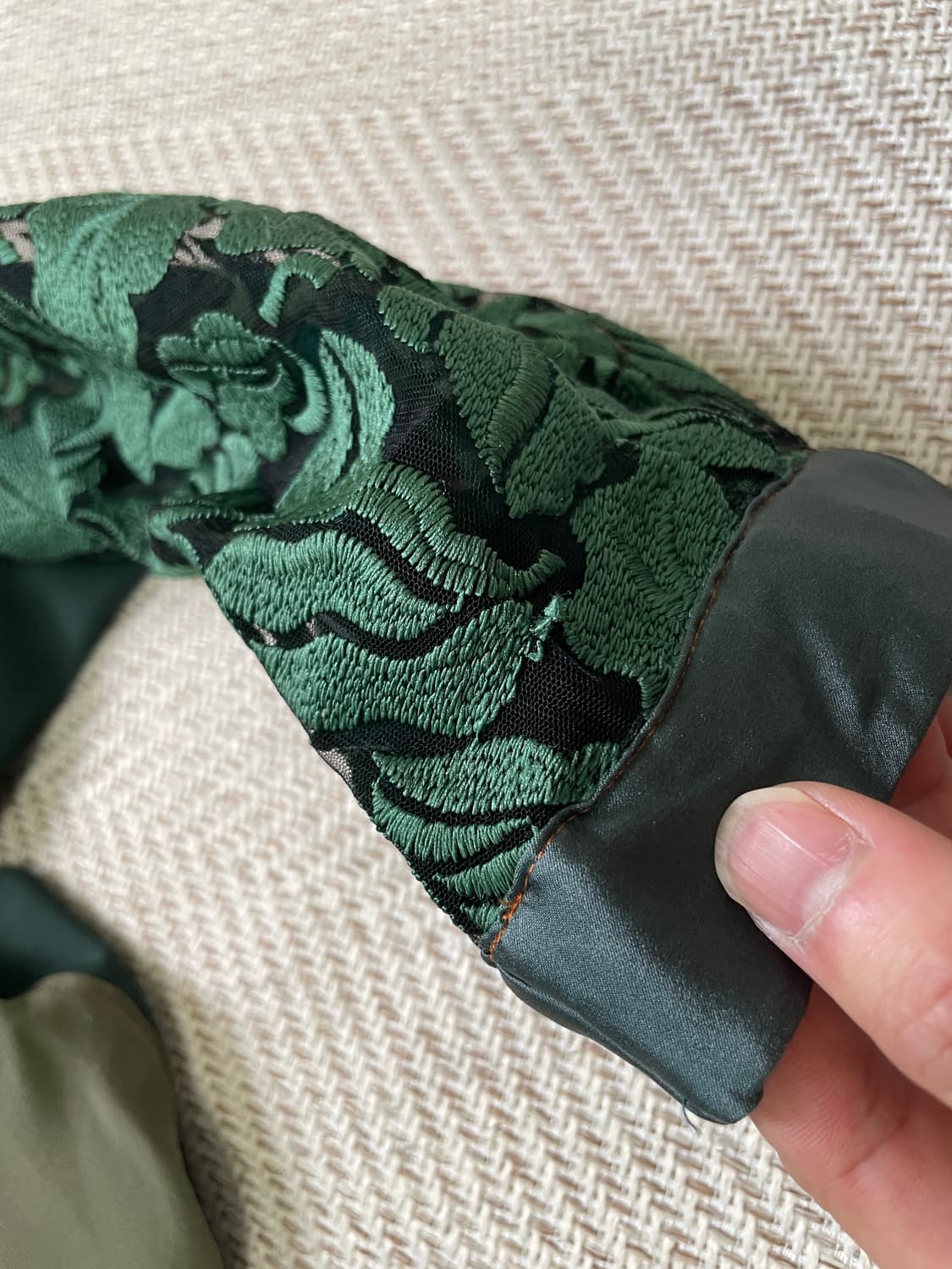 빈티지 Rosier 플로럴 레이스 슬리브 배색 집업 자켓 상품이미지10