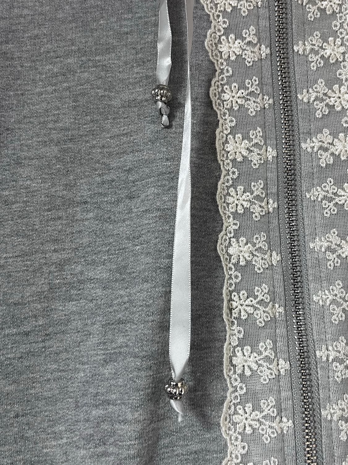 엑시즈팜 엑팜 후드 집업 후집 그레이 레이스 모리 갸루 고스로리 너드 상품이미지5