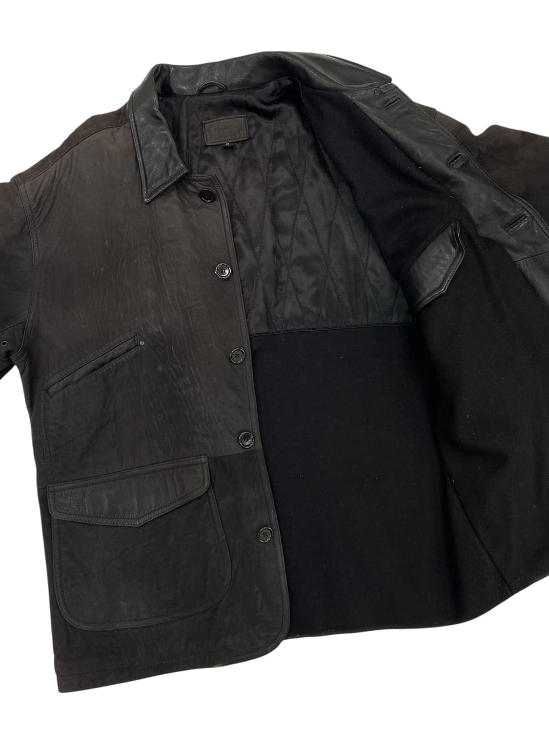 90's Bisonte 레더 헌팅 자켓 상품이미지6