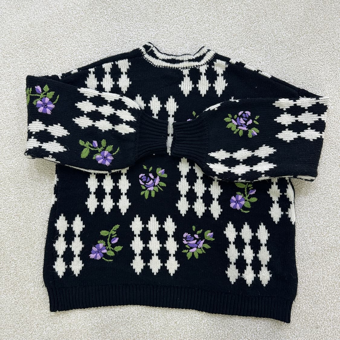 S 자라 플라워 니트 스웨터 0317D 상품이미지4