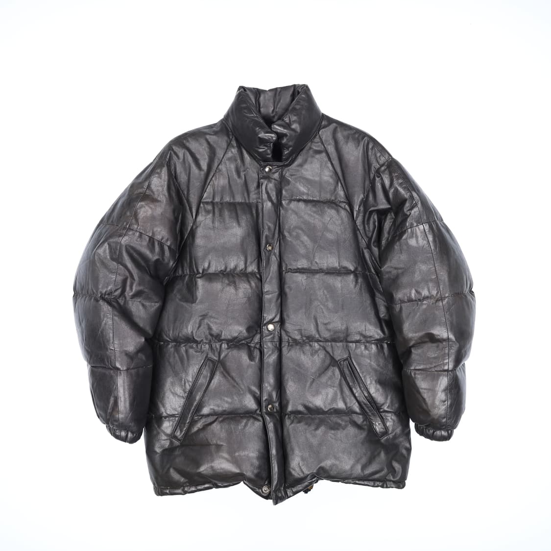 L 일본 빈티지 소가죽 덕다운 푸퍼 패딩 파카 4171 상품이미지1