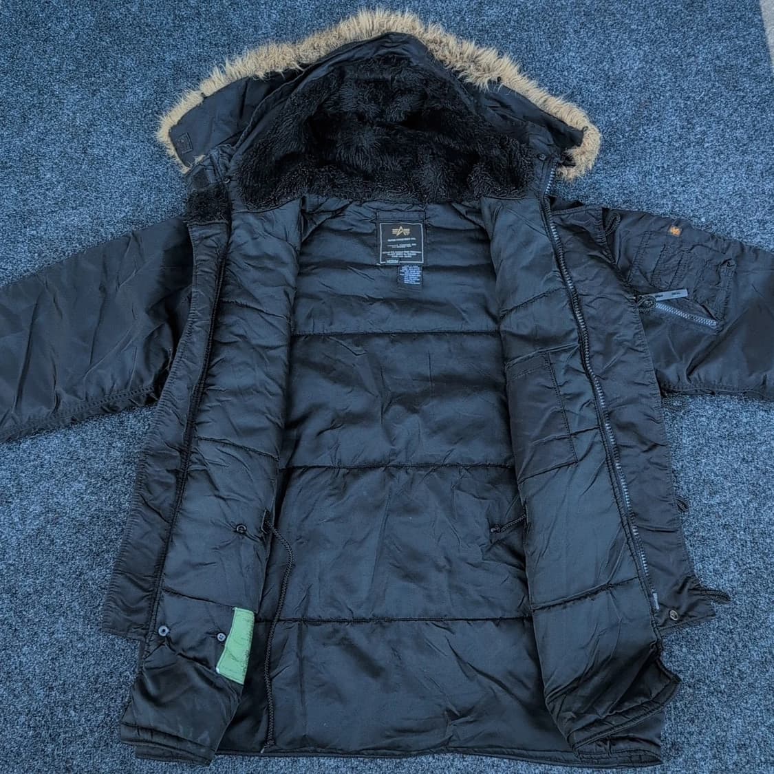 80s~90s 미공군 납품용 알파 인더스트리 N-3B 파카 블랙 상품이미지6