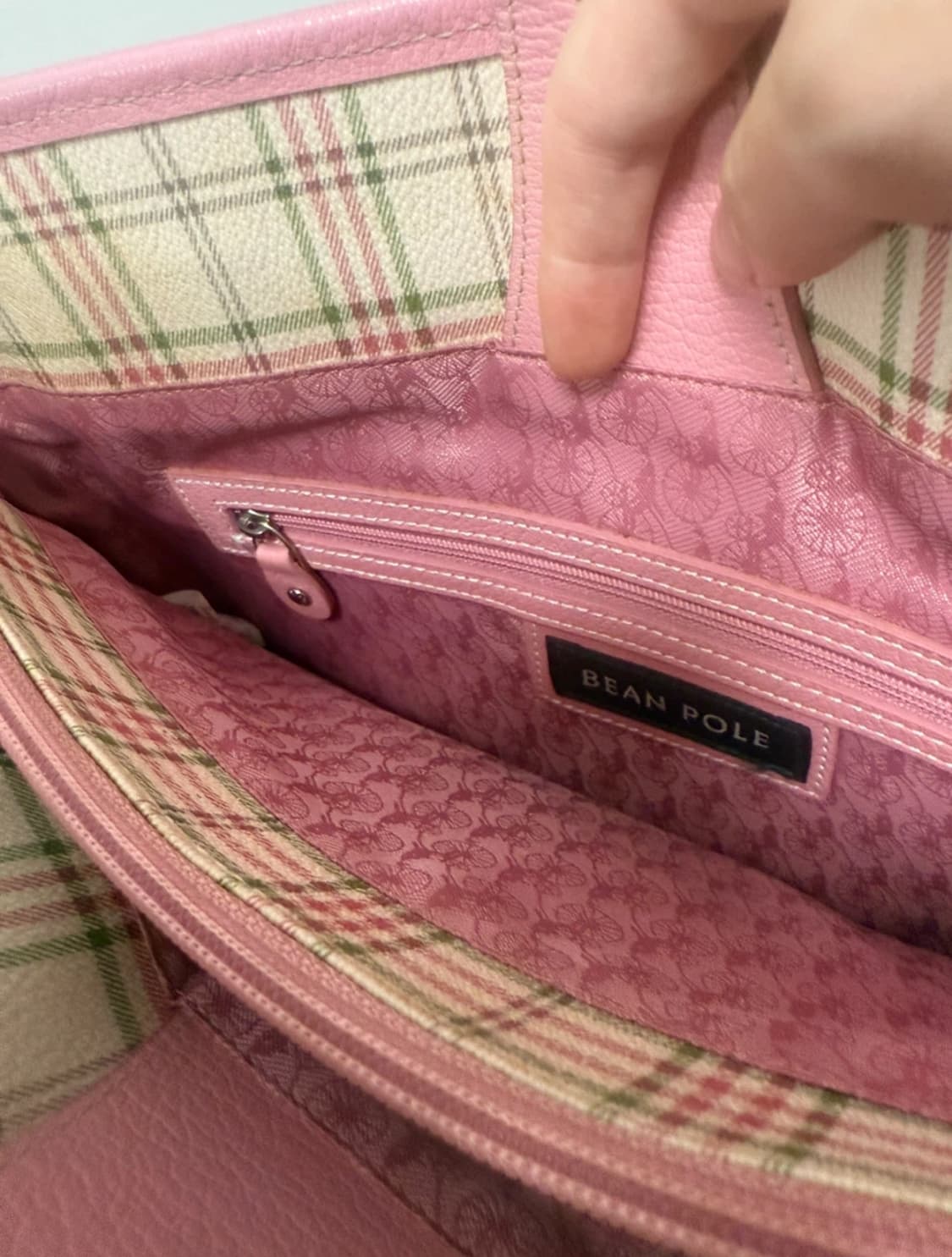 빈폴 핑크 체크 가방 상품이미지3