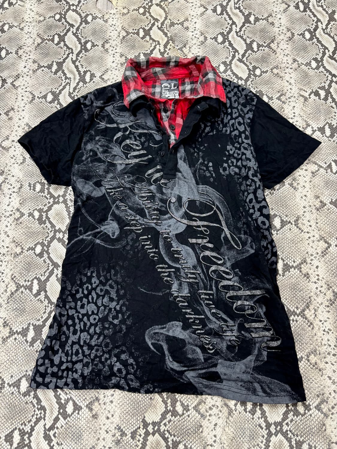 “Clash” 00’s Design Check Layered Leopar 상품이미지1