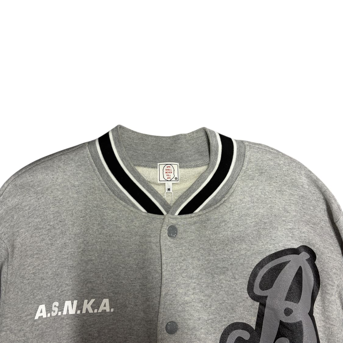 베이프 02 F/W Asnka 그레이 코튼 바시티 자켓 상품이미지3