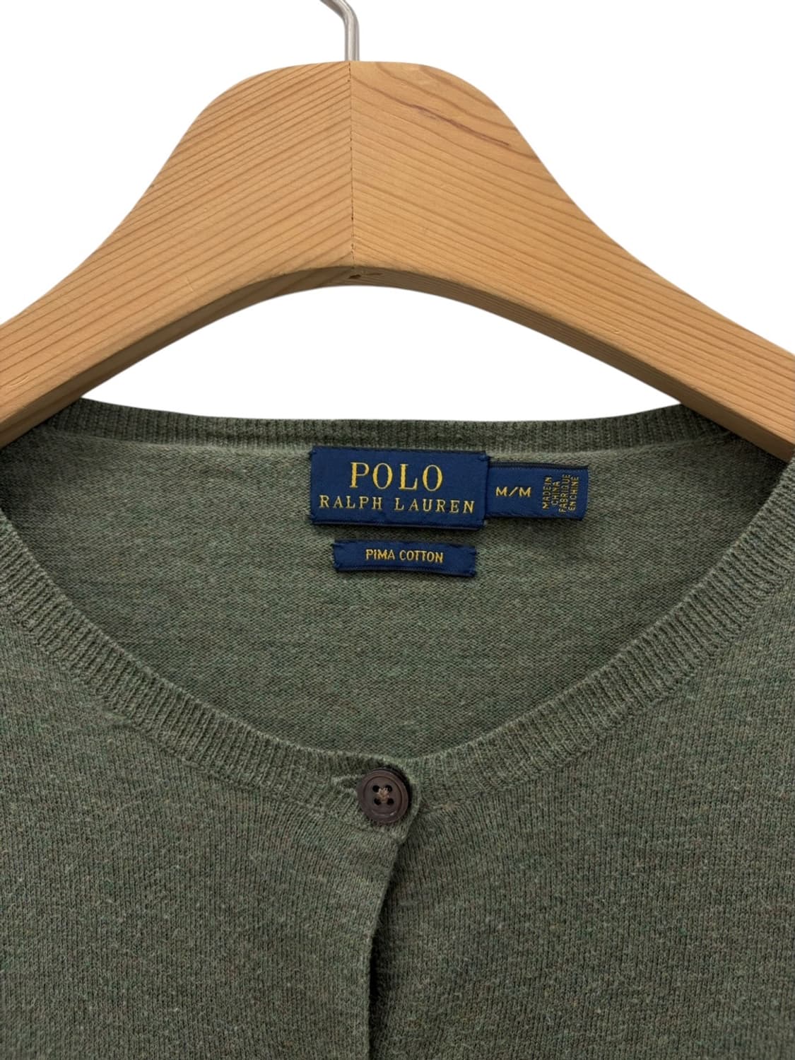 폴로 피마코튼 가디건 카키그린 말차색 (여성M) 상품이미지3