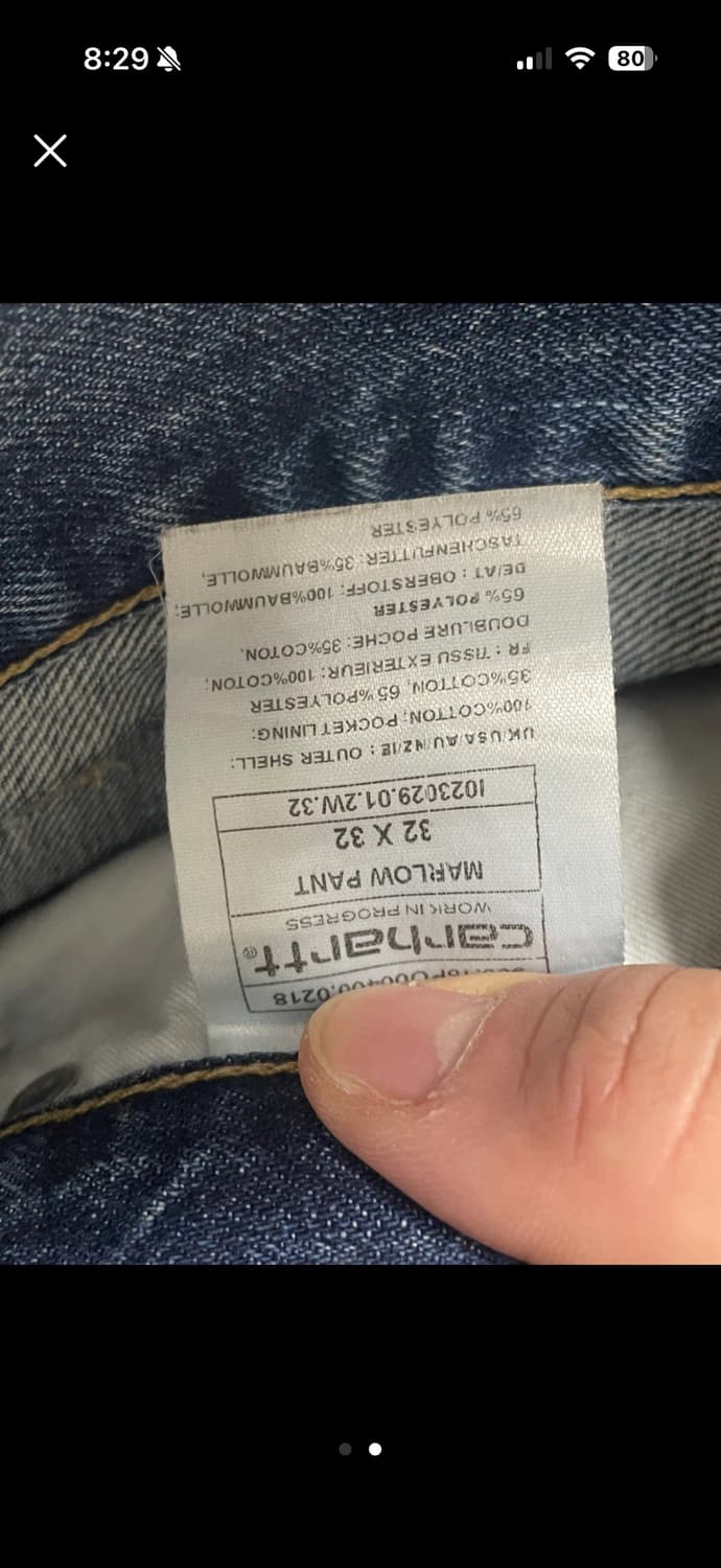 칼하트 말로우팬츠 32 상품이미지2