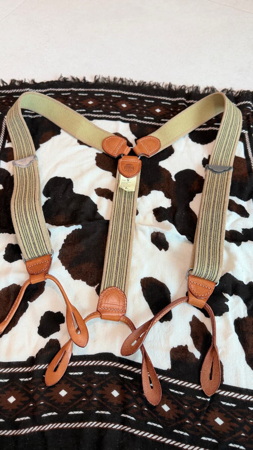 브론슨 올드타임 Y타입 서스펜더 멜빵 카키L 상품이미지1