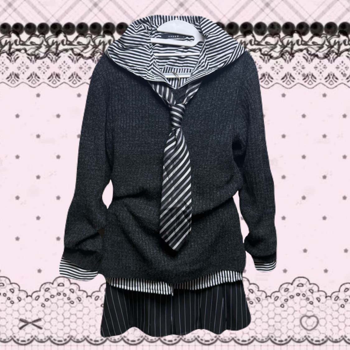 긱시크 프레피 코디 세트 상품이미지1