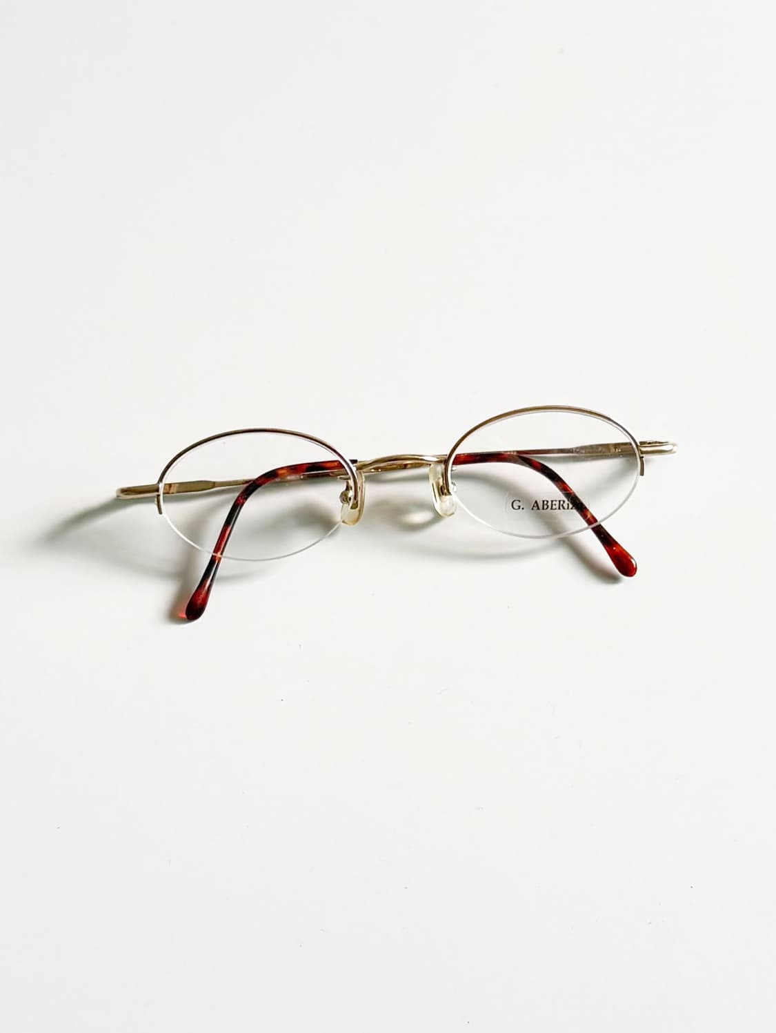 G.ABERizo 골드 오벌 반무테 메탈 빈티지 안경 상품이미지1