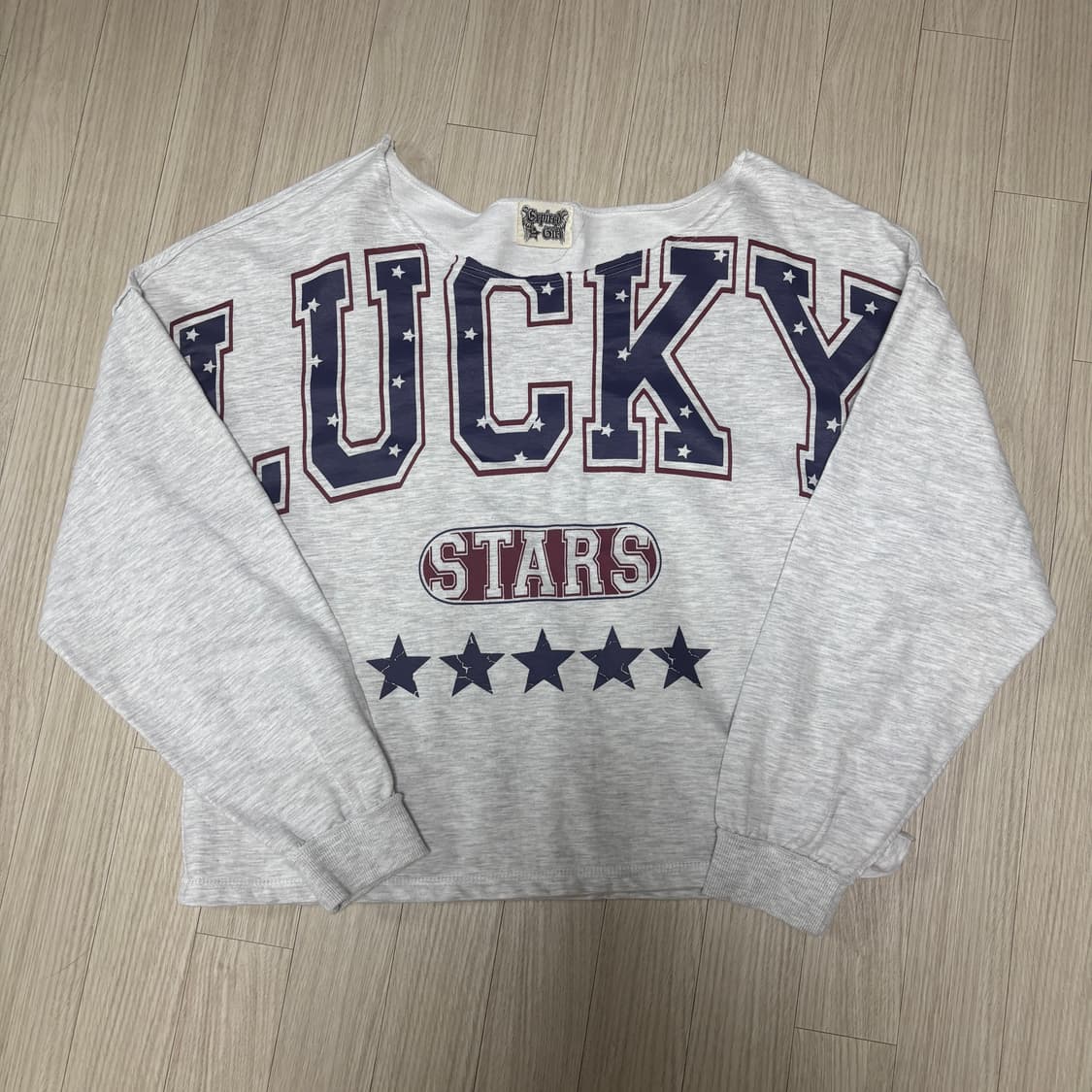 익스파이어드걸 럭키 스타 스웻셔츠 멜란지그레이 상품이미지5