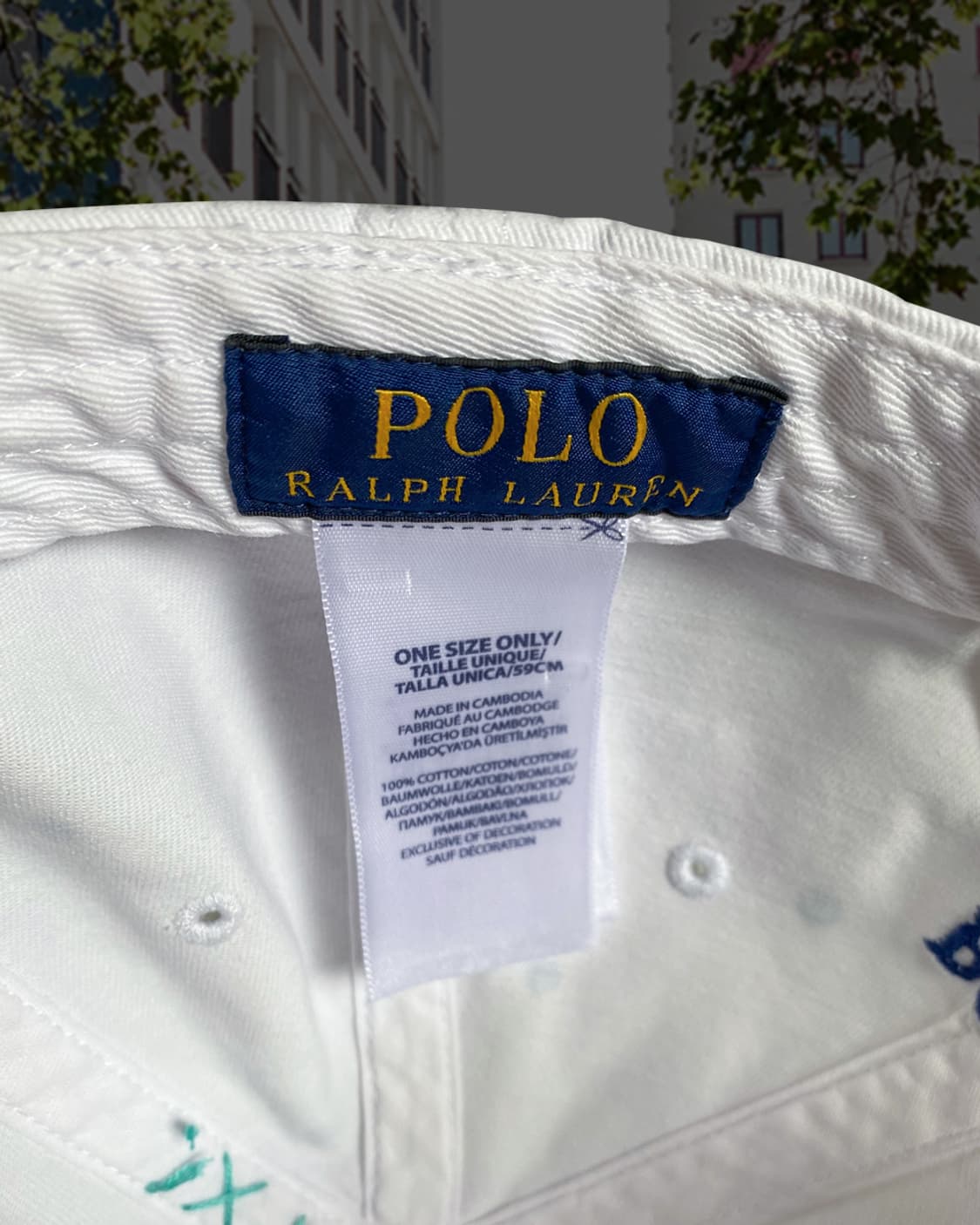 폴로 화이트 페인팅 자수 빈티지 볼캡 모자 상품이미지9