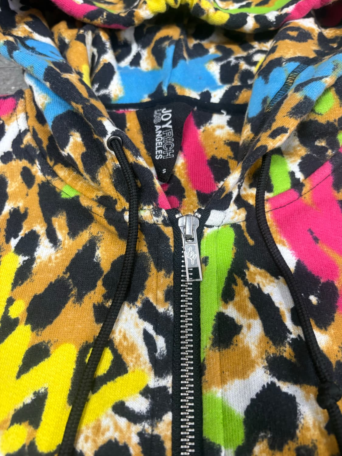 조이리치 레인보우 레오파드 후드집업 상품이미지7