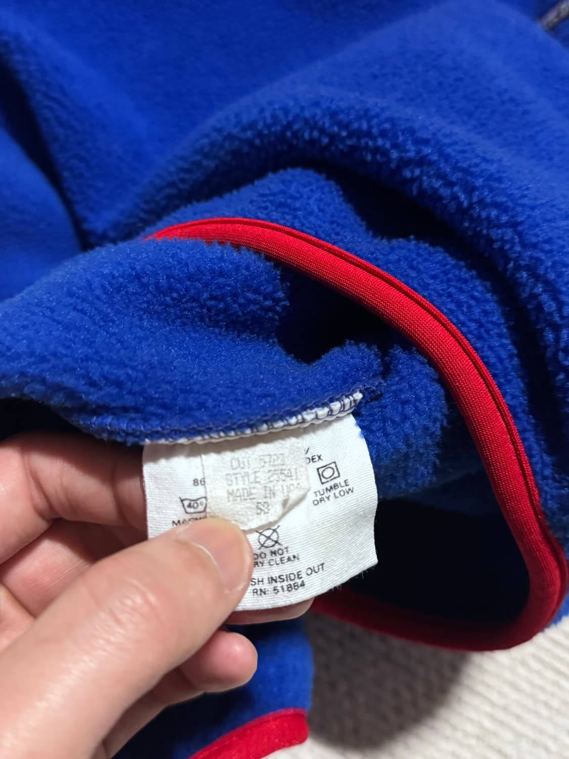 90s USA 파타고니아 신칠라 플리스 네이비/레드 M 상품이미지7