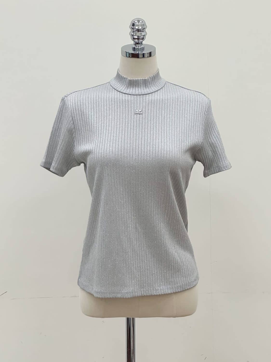 [새상품] courreges / 꾸레쥬 실버 펄 썸머 니트  상품이미지6