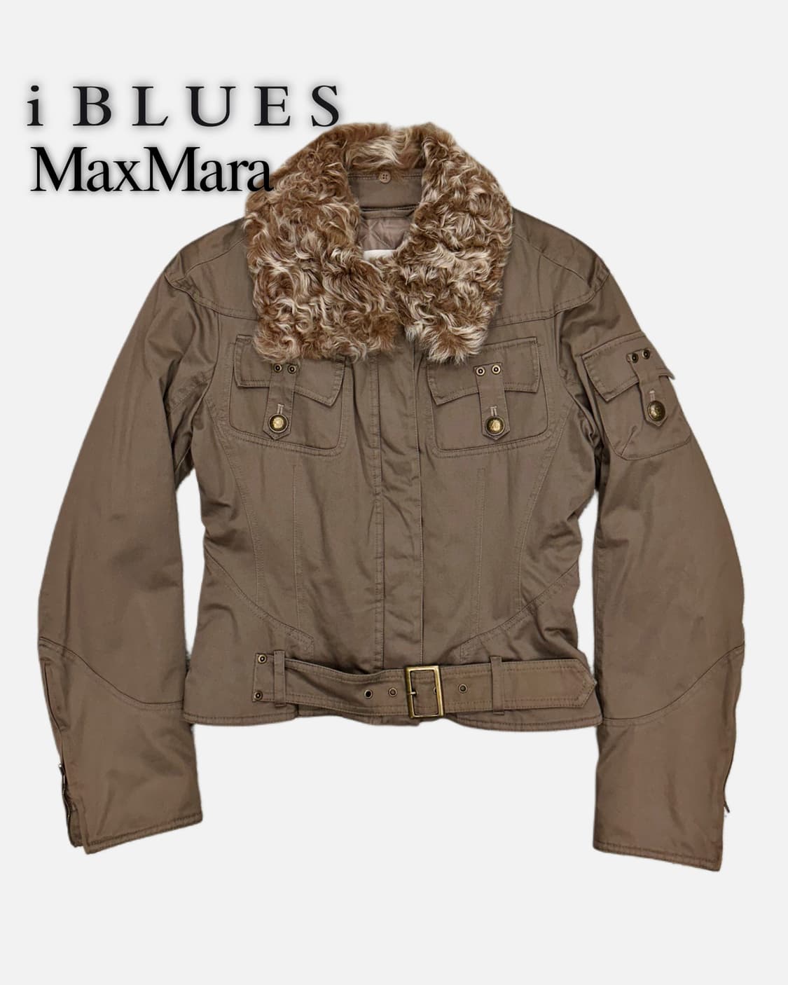 I BLUES CLUB fur collar crop strap jacke 상품이미지1