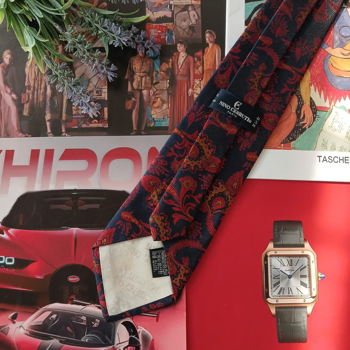 세루티 실크 네이비&레드 페이즐리 넥타이 9cm A등급 A19023
 상품이미지4