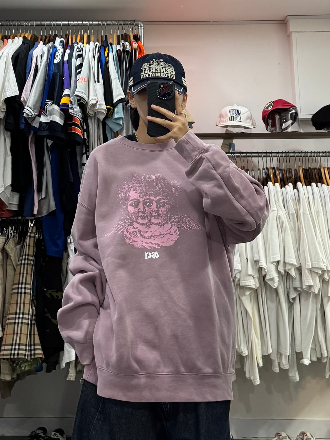오베이 앤젤 비젼 피그먼트 맨투맨   상품이미지7