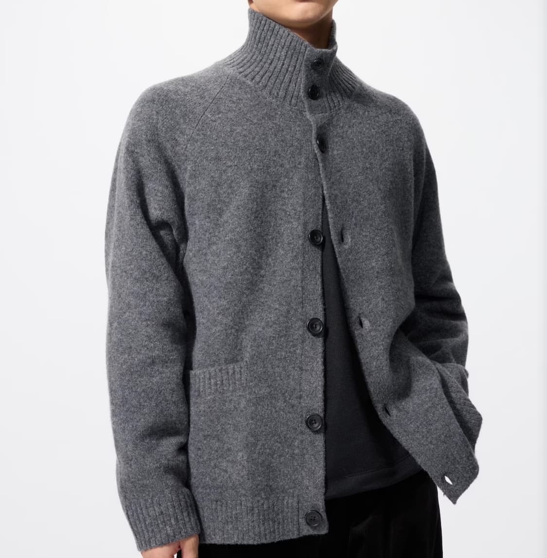 유니클로 수플레얀 스탠드 칼라 가디건 상품이미지1