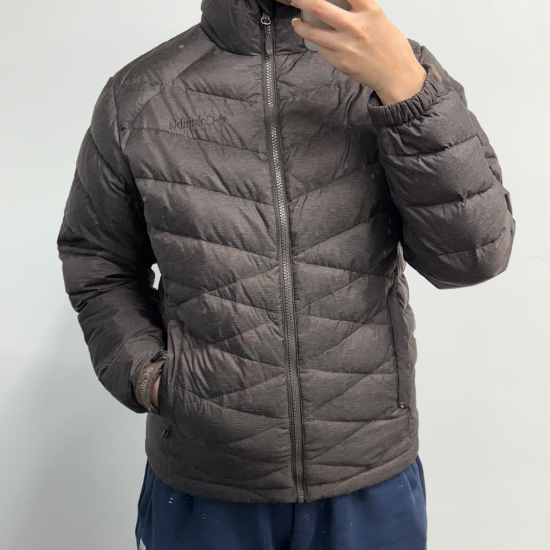 [M] 컬럼비아 덕 다운 브라운 경량패딩 상품이미지3