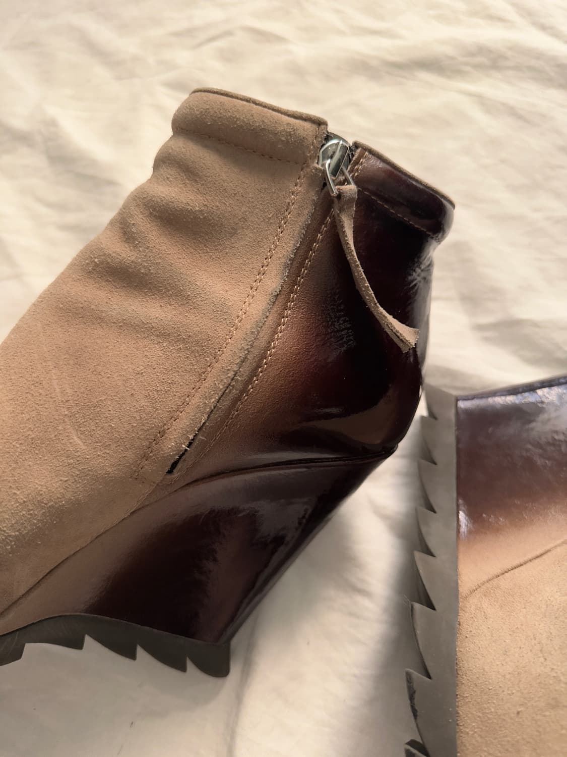 카밀라 스코브가드 옴브레 투톤 웨지힐 앵클부츠 상품이미지2