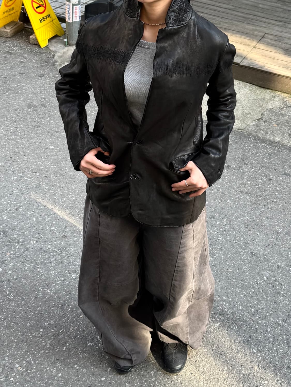 안티노이즈 레더 자켓 상품이미지8