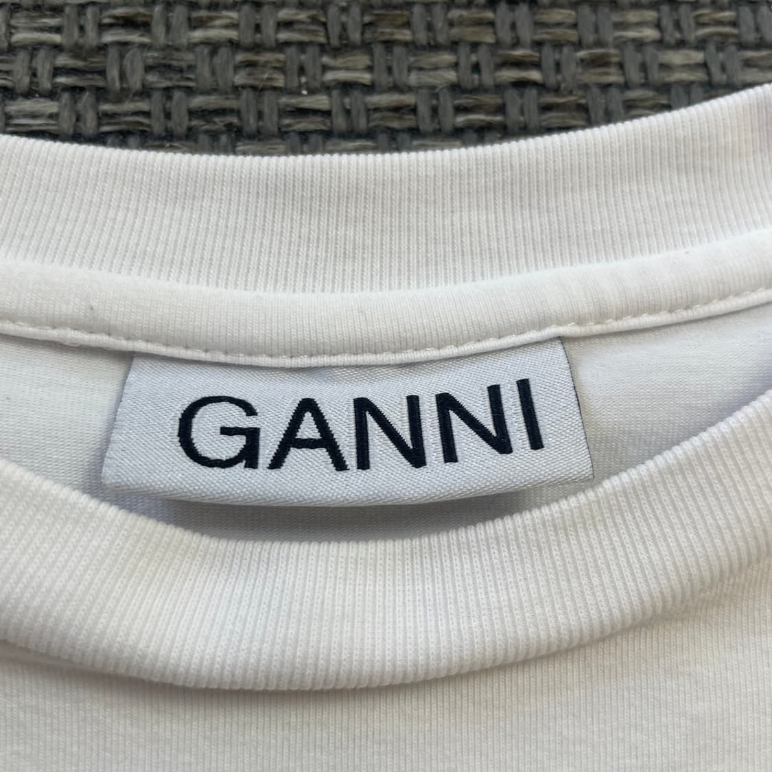 GANNI 가니 화이트 오렌지 프린팅 반팔 티셔츠 S 상품이미지5