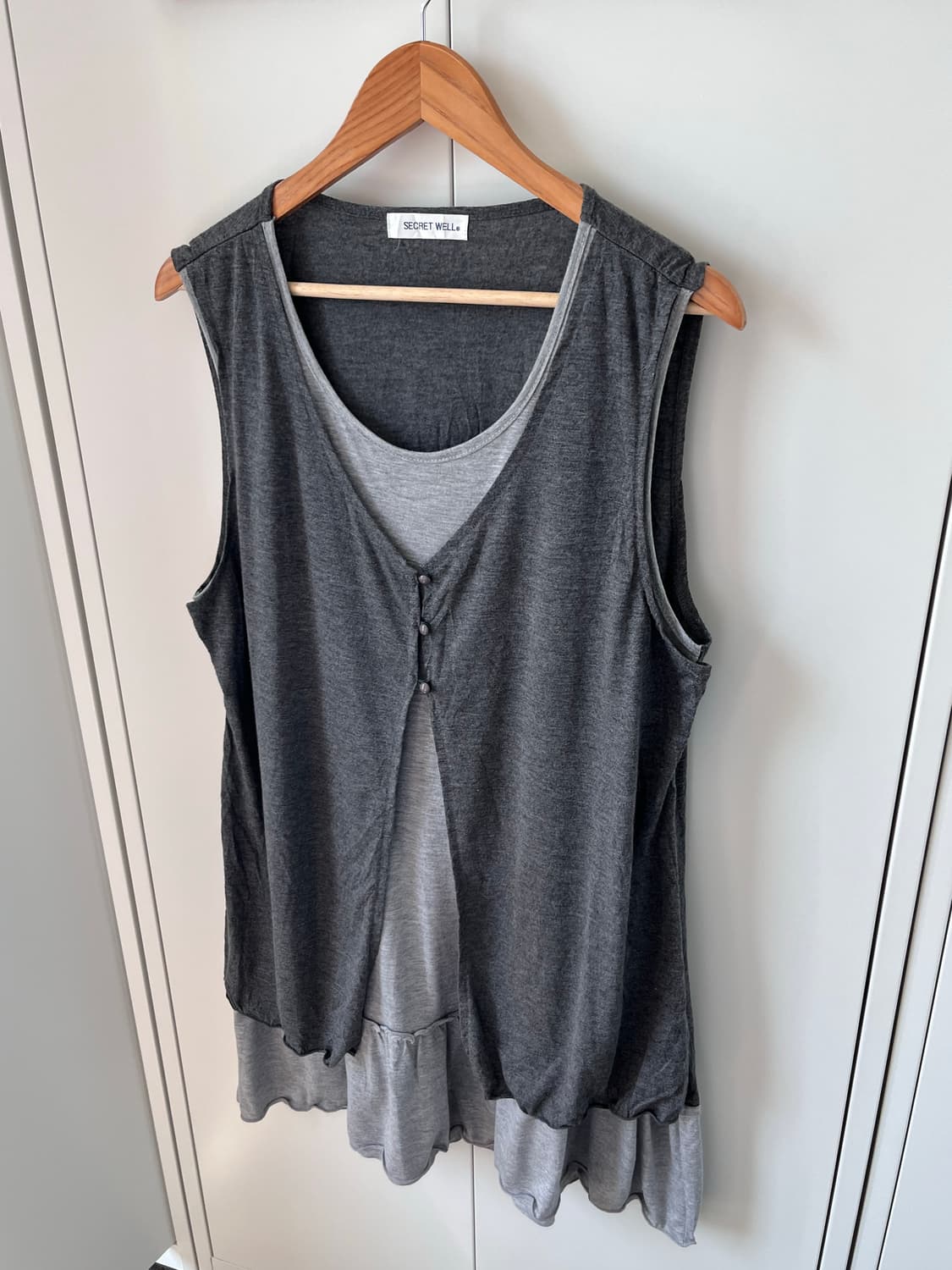 Secret well 그레이 바선생 레이어드 원피스 상품이미지8