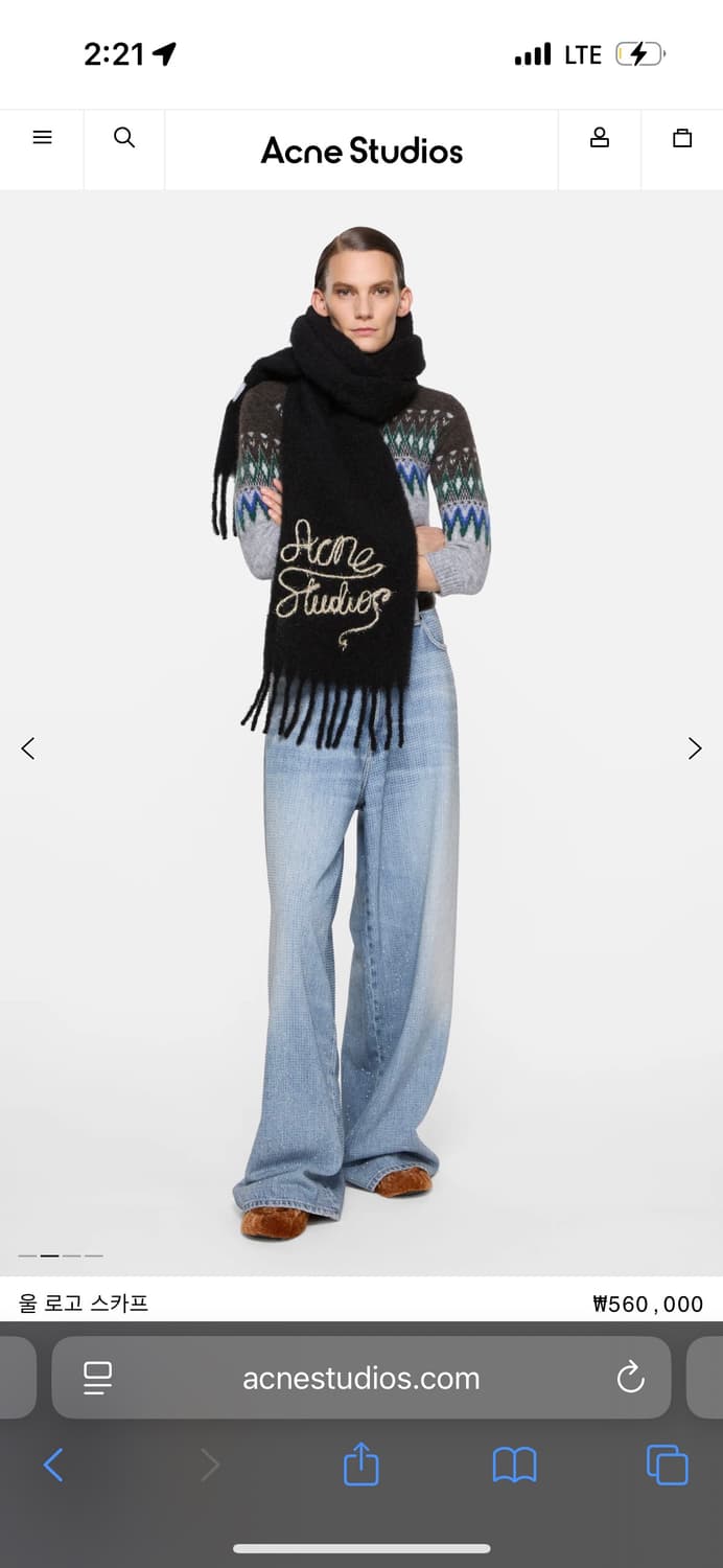 아크네스튜디오 울 홀리데이 로고 스카프 머플러 상품이미지1