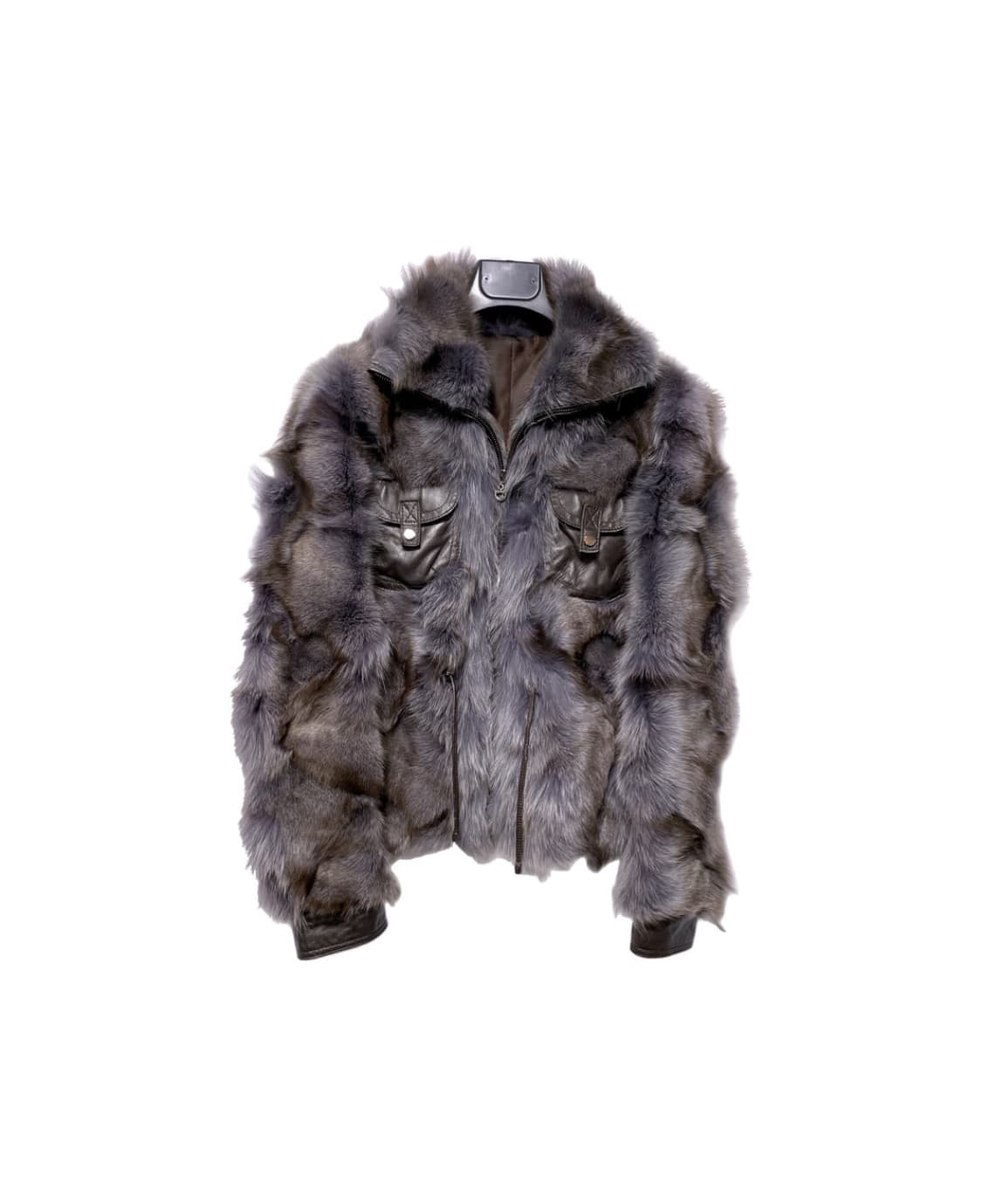 Purple Fox Fur leather jacket 상품이미지1