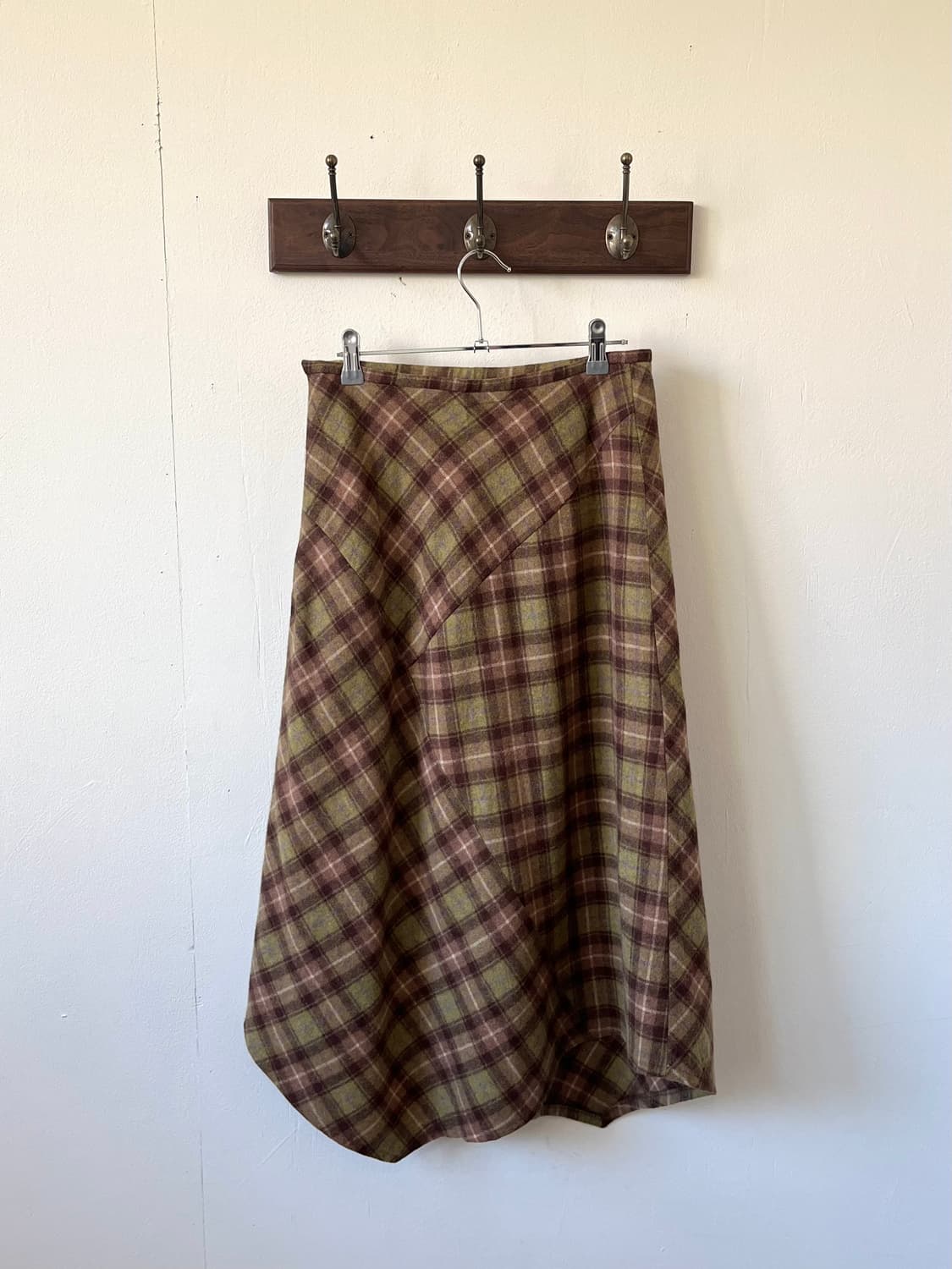Japan vtg 크로스 체크 울 스커트 상품이미지3