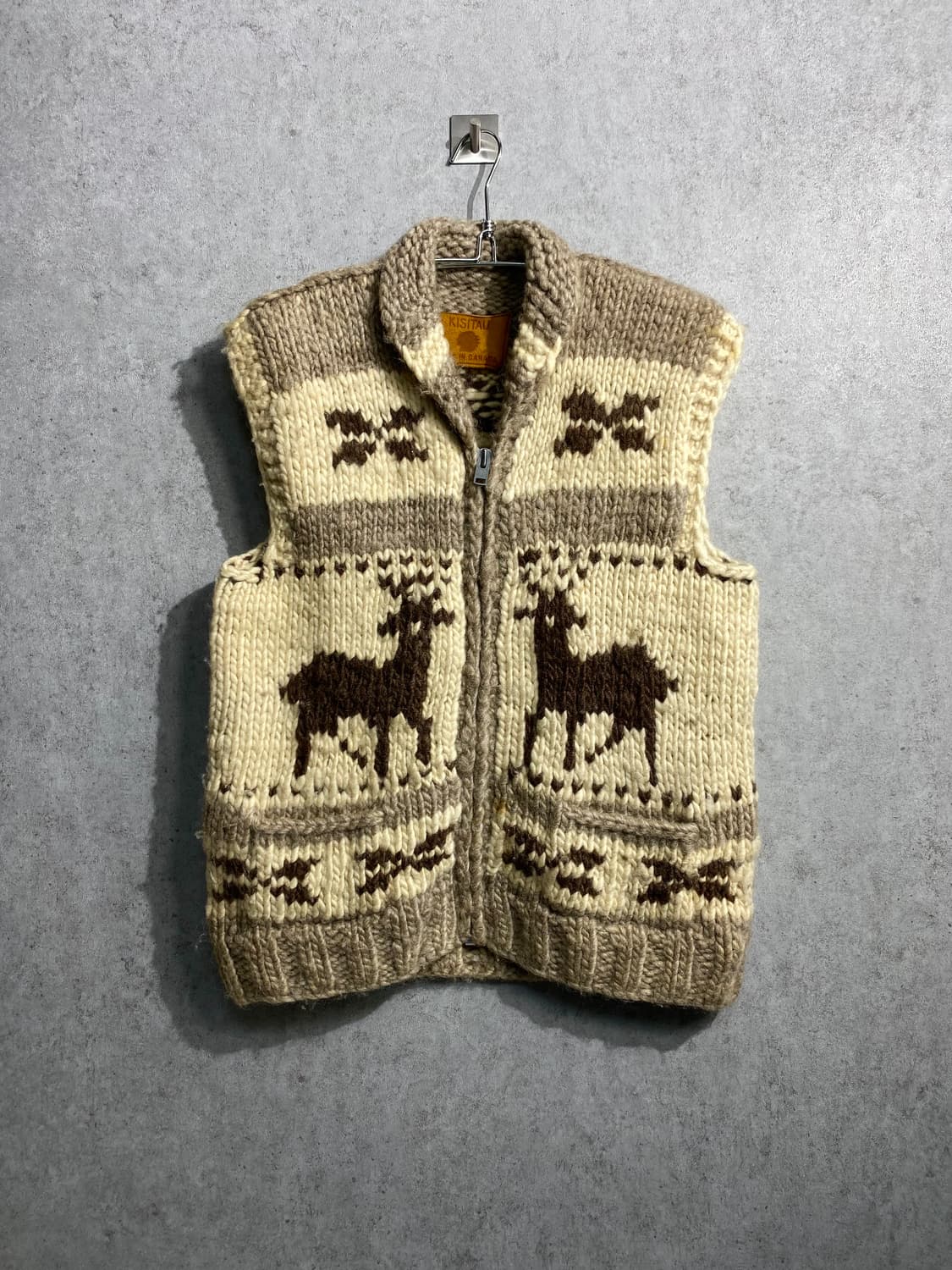 [M] KISITAU 캐나다 메이드 코위찬 니트 베스트 상품이미지1