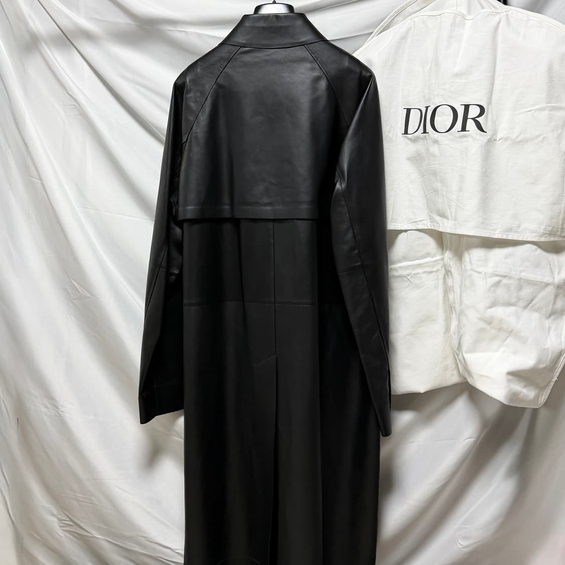 [S+급/46] 디올 레더 롱 코트 블랙 상품이미지4